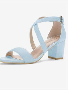 Allegra K - Womens Criss Cross Blaock Heel Sandals